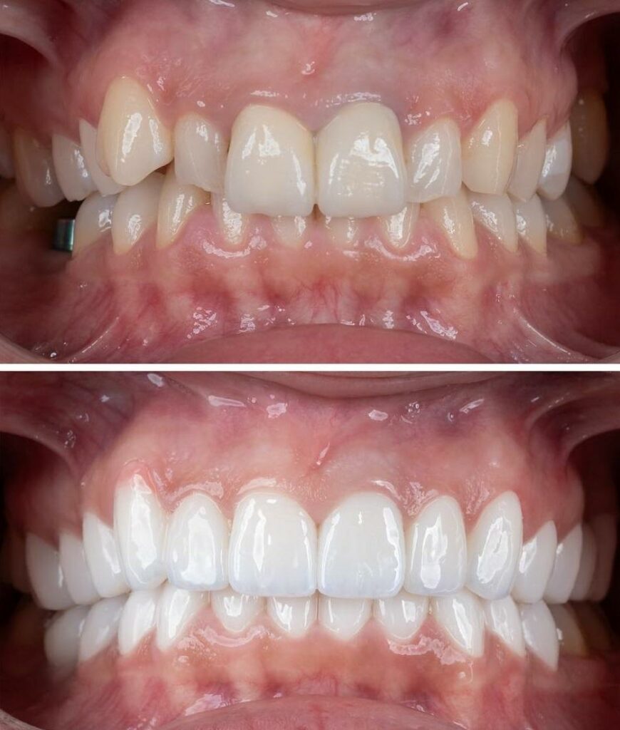Dental veneers before and after