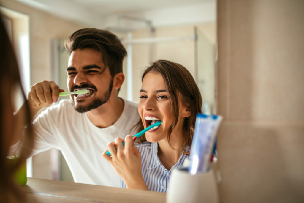 Brushing teeth